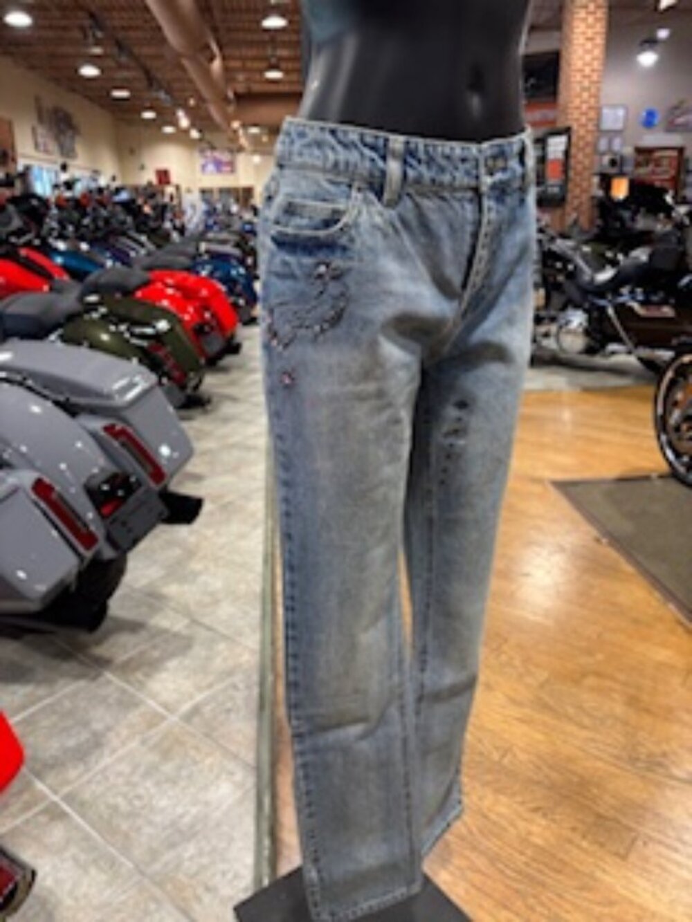 Women's Harley-Davidson Studded Out Embellished Denim Bottoms